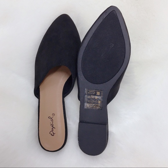 Faux Suede Black Open Heel Mule - Picture 5 of 12